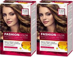 Стойкая крем-краска для волос Rubella, Fashion Color 7.53 Карамельный блонд, 50 мл,2 шт