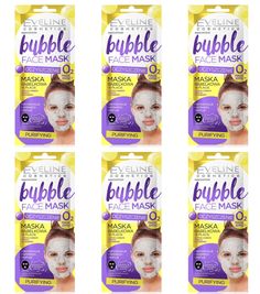 Тканевая маска для лица Eveline Bubble Face Mask Очищающая, 6 шт
