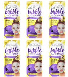 Тканевая маска для лица Eveline Bubble Face Mask Очищающая, 6 шт