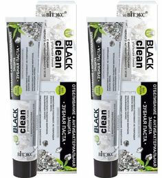Витэкс Black Clean Зубная паста Отбеливание+антибактериальная защита, 85г, 2шт Vitex