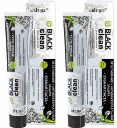 Витэкс Black Clean Зубная паста Отбеливание+антибактериальная защита, 85г, 2шт Vitex