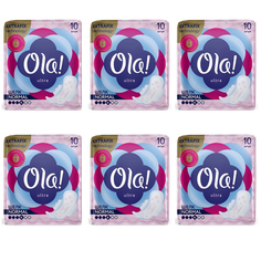 Гигиенические прокладки Ola Ultra Normal Бархатистая сеточка 330 г 10штук 6 упаковок