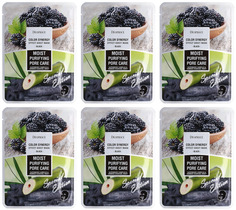 Маска для лица Deoproce COLOR SYNERGY EFFECT SHEET MASK BLACK 20 г 6 шт