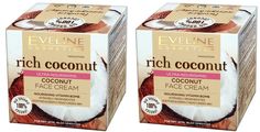 Увлажняющий кокосовый крем для лица Eveline для всех типов кожи Rich Coconut 50мл 2шт