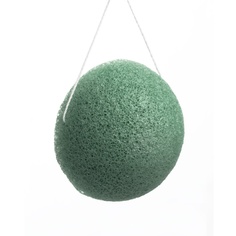 Спонж для очищения лица IRISK Конняку круглый, диаметр 70мм, высота 43мм, 04 Зеленый