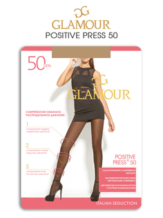 Колготки женские Glamour Positive Press 50 коричневые 5