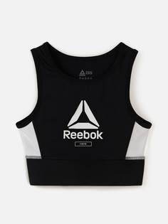 Топ Reebok для женщин, DH0995, Black-White, размер 2XS