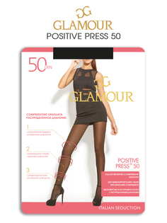 Колготки женские Glamour Positive Press 50 черные 3 (M)