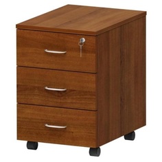 Тумба подкатная "Эко", 404х454х573 мм, 3 ящика, замок, орех, 402764-190 EKO