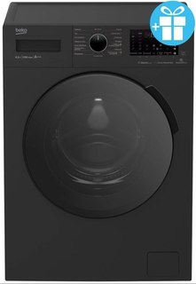 Стиральная машина Beko WSPE6H616A черная + мешок для стирки белья