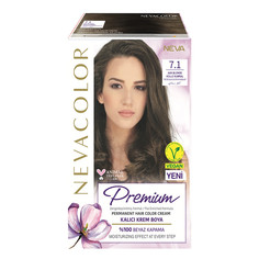 Крем краска для волос Nevacolor Premium стойкая 7.1 Пепельно-коричневый
