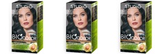 Крем-краска для волос Studio Professional Essem Hair biocolor стойкая 1.0 черный 3шт