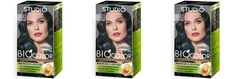 Крем-краска для волос Studio Professional Essem Hair biocolor стойкая 1.0 черный 3шт