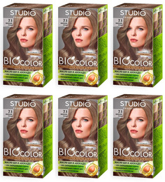 Краска для волос Studio Professional Essem Hair biocolor 7.1 пепельно-русый 15мл 6шт
