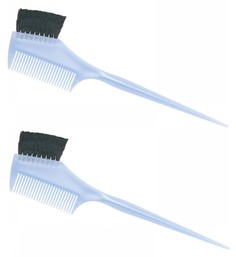Dewal Кисть для окрашивания волос с расчёской JPP049, голубой, черная щетина, (2шт.)