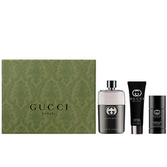 Набор Gucci Guilty pour homme: туалетная вода 90мл, гель для душа 50мл, дезодорант 75мл