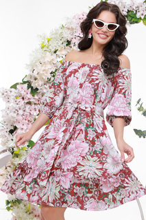 Платье женское DSTrend Райские острова красное 54 RU