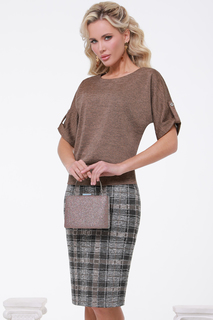 Костюм женский DSTrend Уникальный дуэт коричневый 50 RU