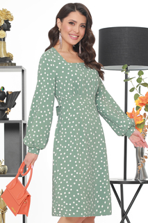 Платье женское DSTrend Романтический лад зеленое 46 RU