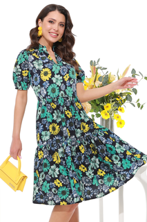 Платье женское DSTrend Цветочный парфюм разноцветное 54 RU