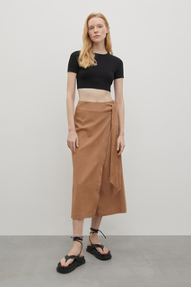 Юбка женская Finn Flare FSD11068 коричневая XL