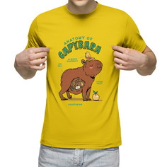 Футболка мужская Анатомия Капибары - Anatomy Capybara желтая 2XL No Brand