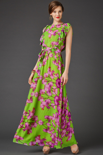 Платье женское Арт-Деко P-765 зеленое 48 RU