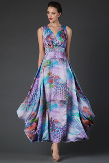 Платье женское Арт-Деко P-789 фиолетовое 48 RU