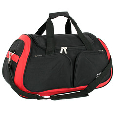 Дорожная сумка унисекс Polar 5985 черная с красным 55 х 22 х 33 см