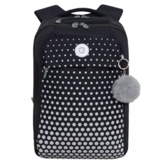 Рюкзак женский Grizzly RD-344-1 черный-серый, 28x40x16 см