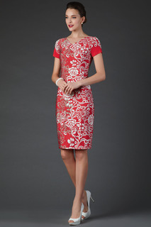 Платье женское Арт-Деко P-784 красное 48 RU
