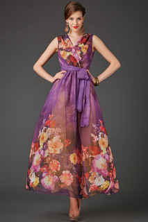 Платье женское Арт-Деко P-748 фиолетовое 48 RU