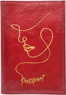 Обложка для паспорта натуральная кожа наплак, красная, BRAUBERG