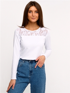 Лонгслив женский Апрель 1ЖДЛД4047804 белый 100/164