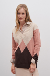 Пуловер женский Finn Flare FAD11118 разноцветный M