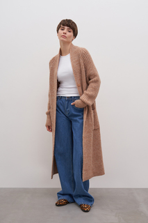 Кардиган женский Finn Flare FAC11175 коричневый XS