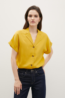 Рубашка женская Finn Flare FSC11064 желтая XS