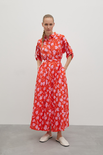 Рубашка женская Finn Flare FSD110214 оранжевая L