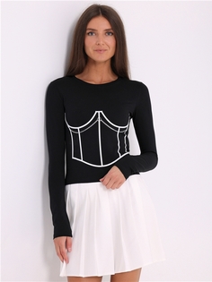 Лонгслив женский Апрель 1ЖДЛД4355804 черный 92/164