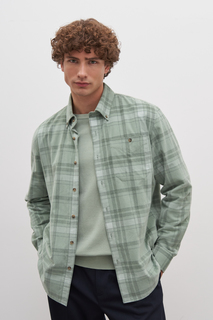 Рубашка мужская Finn Flare FAD21033 зеленая S