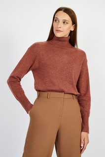 Водолазка женская Baon B221703 коричневая 4XL