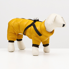 Комбинезон для собак со шлейкой Моден размер 14 ДС 32, ОГ 42, ОШ 31 см, жёлтый No Brand