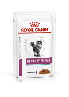 Влажный корм для кошек Royal Canin Renal, при почечной недостаточности, рыба 12шт по 85 г