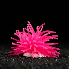 Искусственное растение для аквариума и террариума Пижон Аква анемон розовый 8х5 см