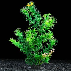 Искусственное растение для аквариума и террариума Пижон Аква зелёное 6х24 см 4 шт