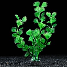 Искусственное растение для аквариума и террариума Пижон Аква зелёное 4х20 см 5 шт