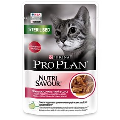 Влажный корм для кошек PRO PLAN для стерилизованных кошек утка в соусе пауч 26 шт по 85 г