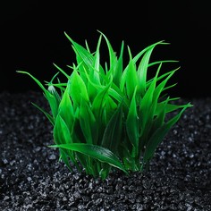 Искусственное растение для аквариума и террариума Пижон Аква кустовое зеленое 10 см 2 шт