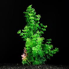 Искусственное растение для аквариума и террариума Пижон Аква зелёное 6х24 см 4 шт