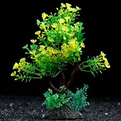 Искусственное растение для аквариума и террариума Пижон Аква зелёное 15 см 2 шт